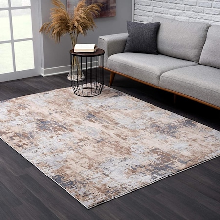 Palacedesigns 5 ft. x 8 ft. Abstract Area Rug - Beige & Ivory PA3098158